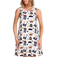 thumbnail image 1 of Fotbe Pirate Theme Vestido de Verano sin Mangas para Mujer – Vestido Midi Línea A, Estilo Camiseta Floral, Vestido Playero Casual y Fluido, 1 of 7
