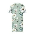 thumbnail image 5 of Plus Size Dress For Women V Neck Summer Printing Casual Sundresses Pocket Knee Short Sleeve With Pockets, 5 of 5