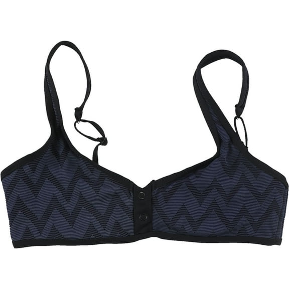 Tavik Womens Marlowe Textured Crop Bikini Swim Top, Blue, Small