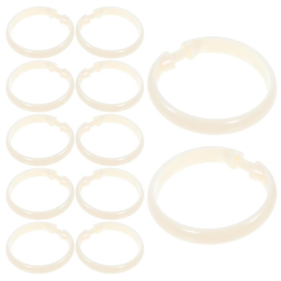 12pcs Shower Curtain Circles Plastic Rings for Bathroom Curtains Round Hangers Hooks 50mm Inner Diameter