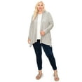 thumbnail image 4 of Moa Collection Women's Plus Size Casual Long Sleeve Drape Open Front Cardigan, 4 of 6