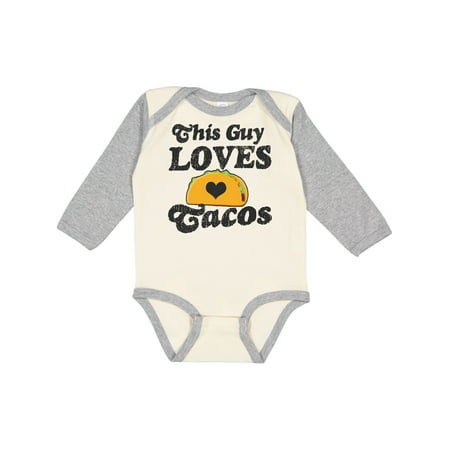 

Inktastic This Guy Loves Tacos Gift Baby Boy Long Sleeve Bodysuit