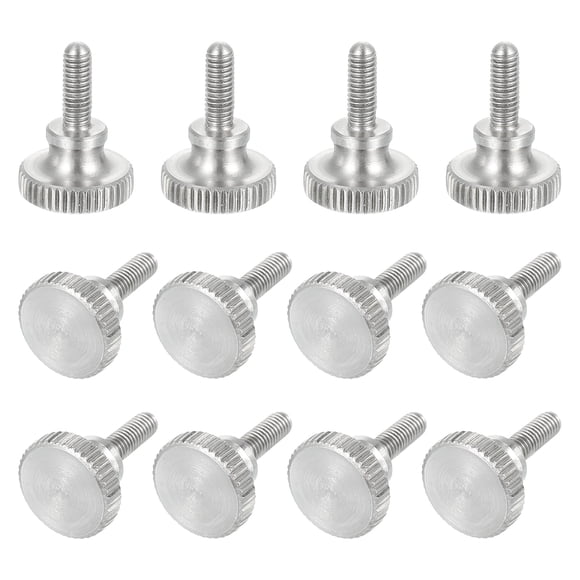 Uxcell M3x8mm Knurled Thumb Screws, 304 Stainless Steel Diamond Head Thumb Screws Metric Knurled Head Bolts with Shoulder Grip Knobs Hand Tighten Thread Fasteners, 11mm Dia. 12 Pcs