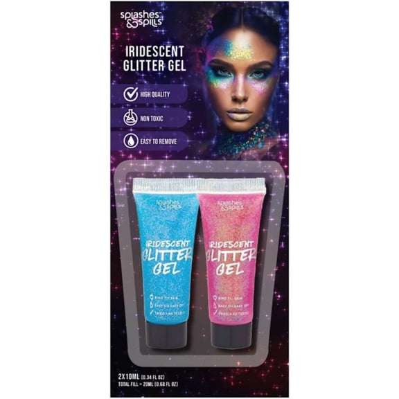 Iridescent Glitter Gel, Halloween Make Up for Adults, by Splashes & Spills