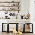 "PAWLAND Wooden Indoor Free Standing Folding Pet Gate, Tall Dog Safety