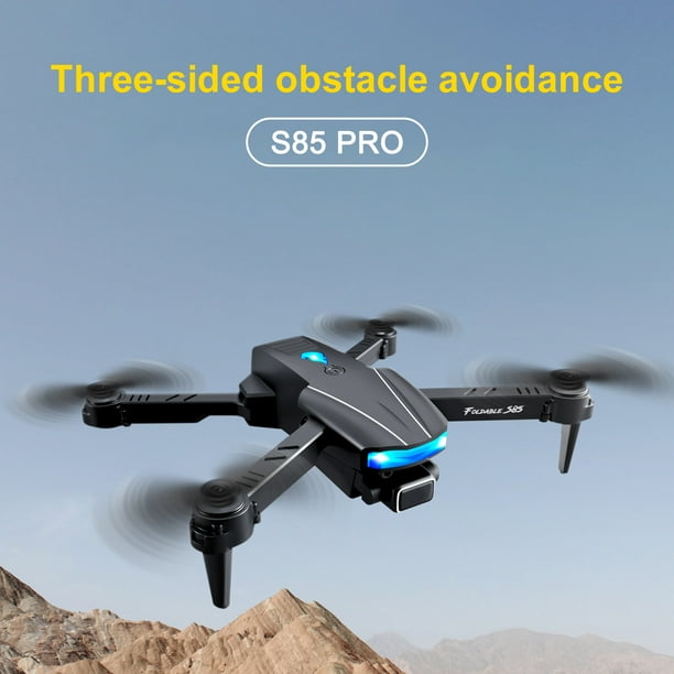 Drone RC avec double caméra 4K HD, quadricoptère RC 1080P avec 2 batteries,  mode sans tête d'évitement d'obstacles, contrôle gestuel débutant (noir)