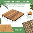 thumbnail image 2 of 10-Pack Interlocking Solid Wood Deck Tiles, 12"x12" Waterproof Outdoor Flooring for Patio, Garden, Poolside, Stripe, 2 of 8
