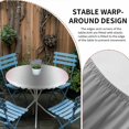 thumbnail image 2 of Pink Grey Round Tablecloth for 36-44 Inch Tables, Fitted Table Cover with Elastic Edge, Gray Farmhouse Modern Rustic Waterproof Outdoor Table Cloth Protector for Patio Garden Dinner Picnic, 2 of 9