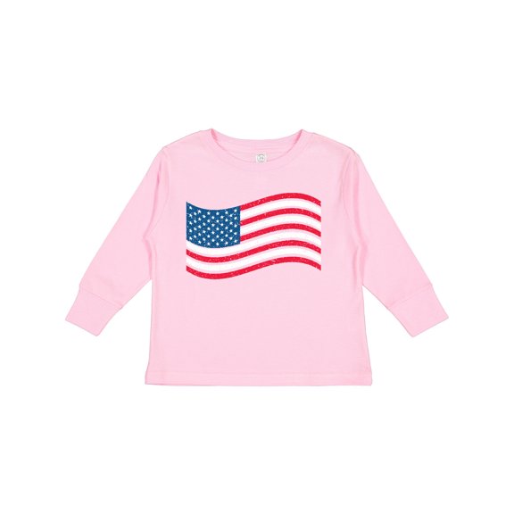 Inktastic Grunge American Flag Boys or Girls Long Sleeve Toddler T-Shirt