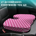 thumbnail image 4 of Premium Polka Pattern Memory Foam Seat Cushion Ergonomic Chair Pad for Office Chair, Car, Airplane & Bleachers Sciatica, Tailbone Hip & Back Pain Relief - Chair Cushion for Long Office Workers., 4 of 5