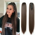thumbnail image 3 of SSKFHGI Synthetic Long Straight Claw Ponytail Wigs Clip In Ponytail Hair Tail n, 3 of 8