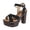 4Black, variant on Women's Studded Platform Heels Open Toe Fashion Wooden Style Block Heeled Sandals Ankle Strap Pumps Formal Dress Shoes for Prom Black Size 9.5