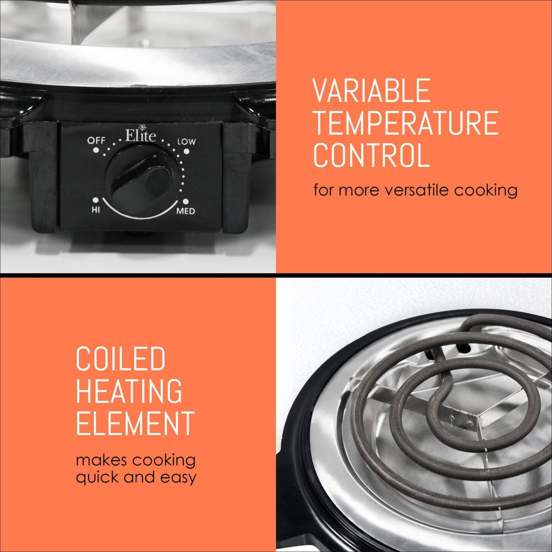 Elite Cuisine Electric Single Burner [ESB-301BF] – Shop Elite Gourmet -  Small Kitchen Appliances