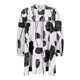thumbnail image 5 of Vestido de Manga Corta para las Mujeres, V-Cuello Impresión Empalme Encaje Hasta Vestido Suelto, Moda Casual Midi, 5 of 9