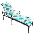 thumbnail image 4 of Jordan Manufacturing 74" x 22" Gardenia Seaglass Blue Floral Rectangular Outdoor Chaise Lounge Cushion with Ties and Hanger Loop, 4 of 14