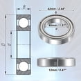 thumbnail image 3 of Unique Bargains 2pcs 40x62x12mm Double Metal Shield 6908ZZ Single Row Deep Groove Ball Bearings Silver Tone, 3 of 6