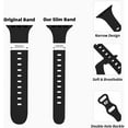 thumbnail image 4 of KOMI Thin Silicone Band Compatible with Apple Watch 41mm 38mm 40mm 45mm 42mm 44mm,Slim Narrow Replacement Sport Strap Wristband for iWatch Series SE 9 8 7 6 5 4 3 2 1 Women Men, Black, 4 of 8