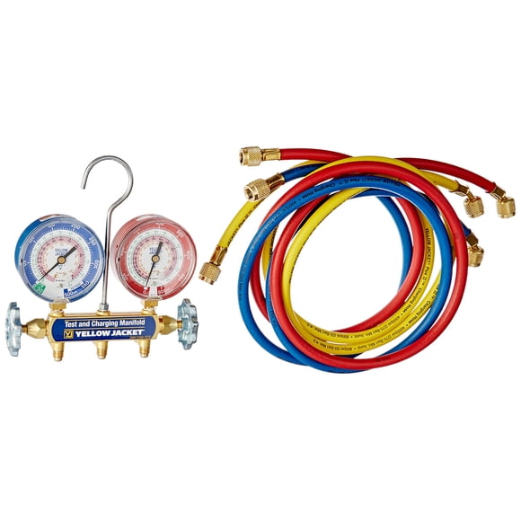 Chaqueta amarilla Manifold 42004 Serie 41 con calibre 3-1/8 R-22/404A/410A