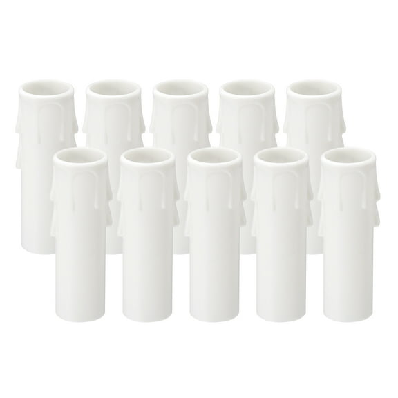 Uxcell 2.6 Inch Tall Candle Covers Sleeves, 10Pcs Plastic E12 Chandelier Socket Sleeves, White