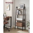 thumbnail image 4 of VASAGLE Estantería de Escalera, Estantería de 4 Niveles, para Sala de Estar, Dormitorio, Cocina, Oficina, Marrón Avellana y Negro, 4 of 5