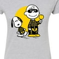 thumbnail image 3 of Peanuts - Charlie And Snoopy Skeleton - Juniors Fitted Graphic T-Shirt, 3 of 6