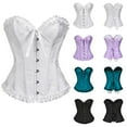 thumbnail image 4 of LEKDFST White Lace Corset Tops for Women Floral Renaissance Lace Up Boned Overbust Corset Bustier M, 4 of 4