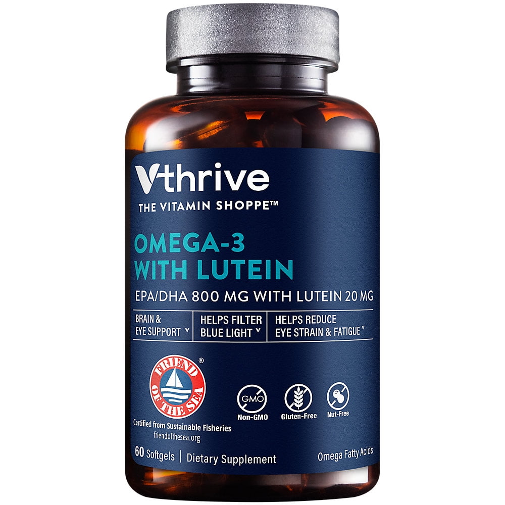 Omega3 with Lutein Brain Eye Support with 800MG EPA/DHA, Omega Fatty