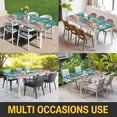 thumbnail image 5 of Spring Flowers Table Cloths for 8 Foot Rectangle Tables, Farmhouse Watercolor Teal Wood Grain Patio Waterproof Elastic Fitted Tablecloths, Washable Rectangular Table Cover for Camping, 5 of 8