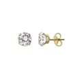 thumbnail image 2 of Brilliance Fine Women's Round CZ 10kt Yellow Gold Stud Earrings, 6mm, 2 of 4