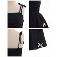 thumbnail image 6 of IBTOM CASTLE Girls' Bow Spaghetti Strap Dress - Adjustable A-Line Bubble Hem Party Dress for Summer Birthday Party School 10-11 Years Black, 6 of 7