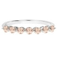 thumbnail image 2 of Dazzlingrock Collection Round Morganite Bridal 7 Stones Stackable Wedding Band for Women (Color Pink, Clarity Moderately Included) in 10K White Gold, Size 9.5, 2 of 4