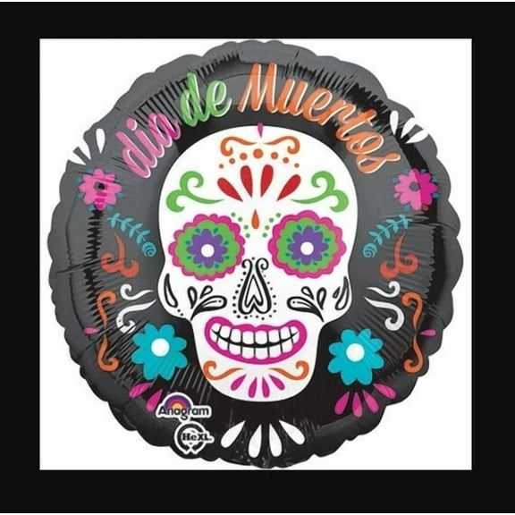 Anagram Dia De Los Muertos Spanish Party Foil Balloon 18 Inches Round