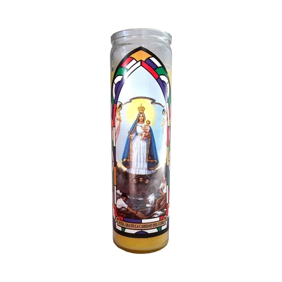 Ntra. Sra De La Caridad Del Cobre Devotional Yellow Candle