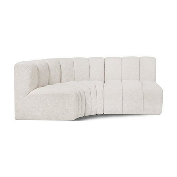 Meridian Furniture Arc Cream Boucle Fabric Modular Sectional