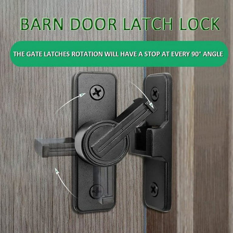 Barn Door Lock, Matte Black Stainless Steel Barn Door Flip Door