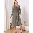 thumbnail image 4 of DARING DIVA Women's Leopard Print Long Sleeve Ruffle Tie Dress XL Apricot, 4 of 8