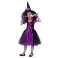 thumbnail image 5 of Magnificent Witch Halloween For Girls Elegant Black Gown And Hat Fancy Tutu Dress Up Party Outfit, 5 of 9