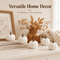 thumbnail image 5 of Mini Artificial Pumpkins 5 Pack, White Foam Pumpkins, Small Fall Table Decorations for Thanksgiving Halloween Mantel Tray Bowl Home Decor, 1.5*1.1in, 5 of 6