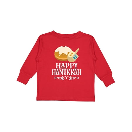 

Inktastic Happy Hanukkah Dreidel Gift Toddler Boy or Toddler Girl Long Sleeve T-Shirt