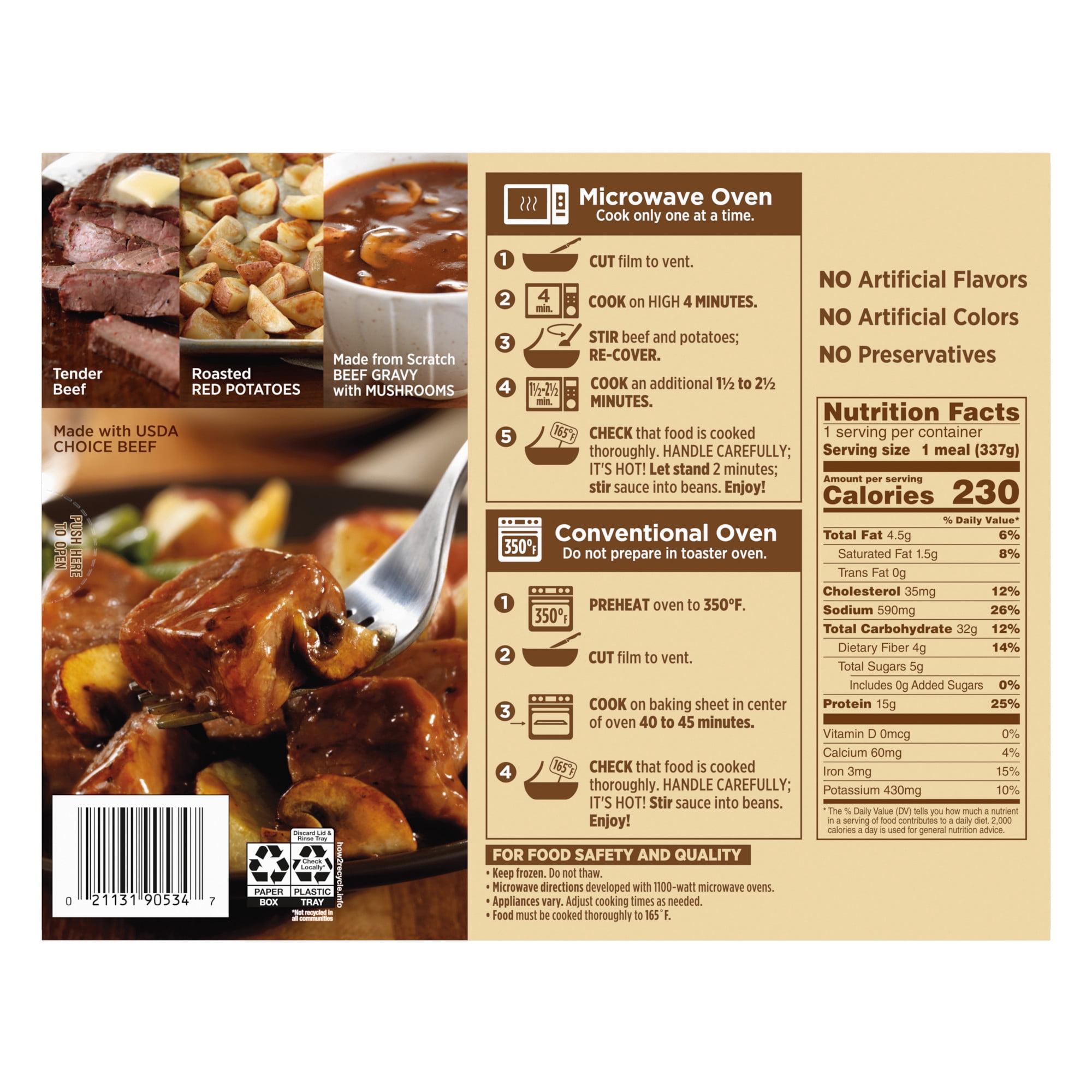 Marie Callender's Steak & Roasted Potatoes, Frozen Meal, 11.9 oz.