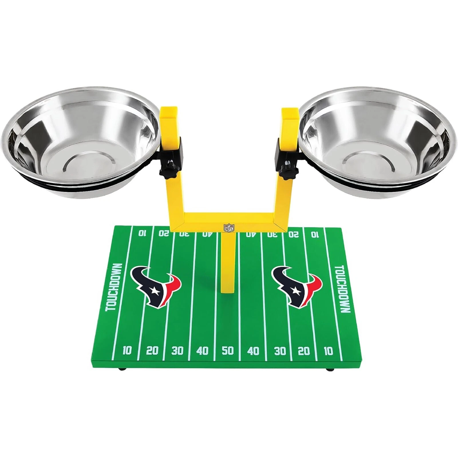 Pets First NFL Goalpost Elevated Dog Feeder Stainless Steel & Adjustable