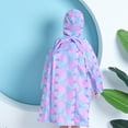 thumbnail image 3 of lnmuld Kids Raincoat with Hood and Pockets Lightweight Reusable Outerwear for Toddler Kids Rainwear School Walking Rain Gear Size:3-6 Years, 3 of 8