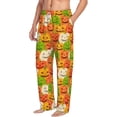 thumbnail image 2 of Uemuo Cartoon Pumpkins Pattern Men's Wide Leg Palazzo Lounge Pants with Pockets Light Weight Loose Comfy Casual Pajama Pants-XX-Large, 2 of 9