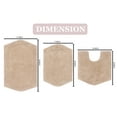 thumbnail image 2 of Home Weavers Waterford Collection 100% Cotton Non-Slip Bathroom Rug Set Machine Washable Bathroom Rug-17"x24", Bath Rug- 21"x34", U Shaped Contour- 20"x20", Linen Color 3 Piece Bath Rug set, 2 of 8