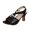 Black, variant on ShiShine Womens Metallic Accent Heeled Sandals Open Toe Stiletto Criss Cross Strap Textured Upper Slip On Sandals