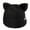 Black, variant on Kawaii Wool Knit Hat Fall Winter Cat Ears Shape Hats Solid Color Cute Soft Plush