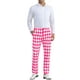 thumbnail image 2 of INSPIRAR CHIC Pantalones de Hombre con Patrón de Cuadrícula de Diamante, Corte Regular, Traje de Bloque de Color, Talla 34, Rosa, 2 of 6