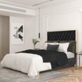 thumbnail image 4 of Contemporary Velvet and Metal 60" Queen Bed - Black and Gold, 4 of 7