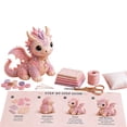 thumbnail image 2 of FURNIX Diy Felt Sewing Kit Dragon Pink For Beginners,3D Stuffed Animal Plush Craft With Pre Cut Fabric And Instructions,Handmade Patchwork Creature For Home Decor Gift, 2 of 6