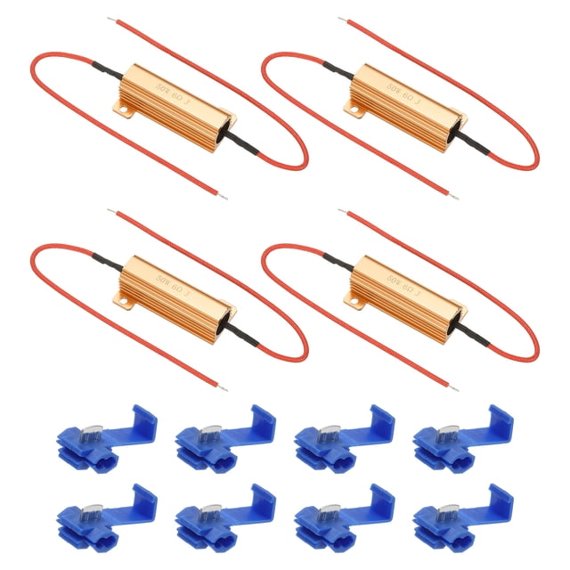 Resistor de Carcasa de Aluminio de 50W 6 Ohm 4Pcs Resistores de Carcasa de Aluminio con Clips Carcasa de Resistores de Alambre de Tornillo